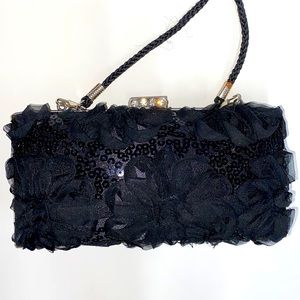BLACK DRESS CLUTCH PURSE